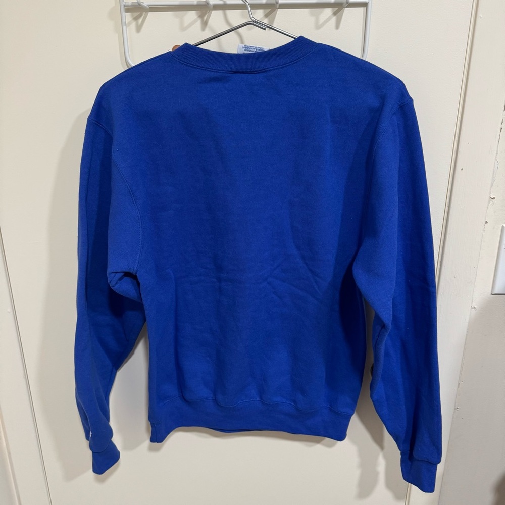 Champion Blue Crewneck Sweater NYU New York University Jewish Men’s Size Small - Picture 2 of 10